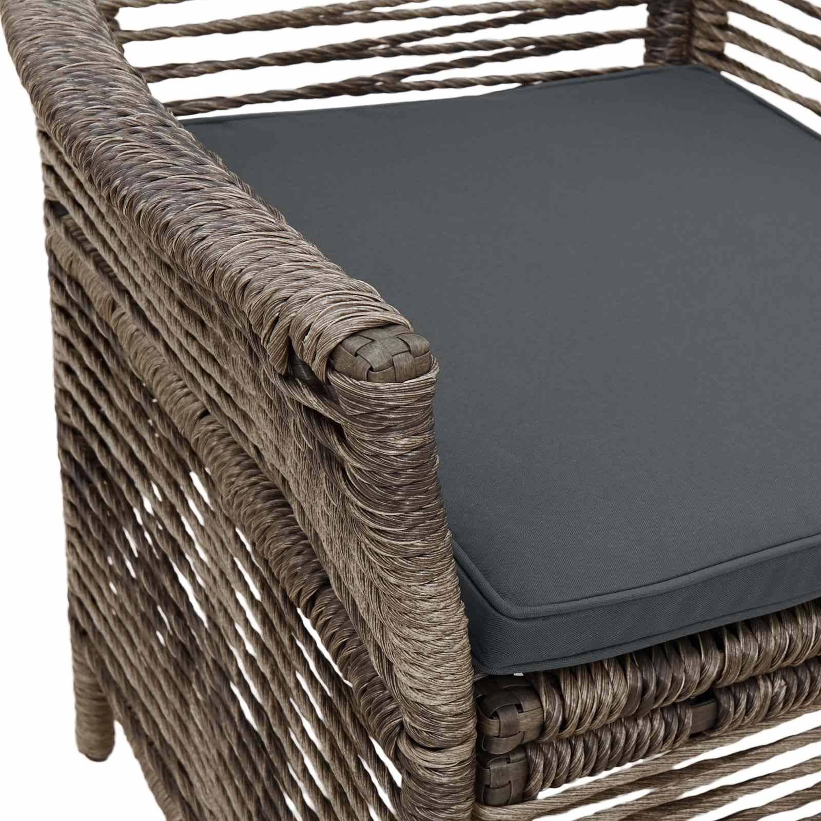 Lot de 2 chaises de jardin polyrotin gris 61 x 58 x 83 cm - PANGIVO - Image 9