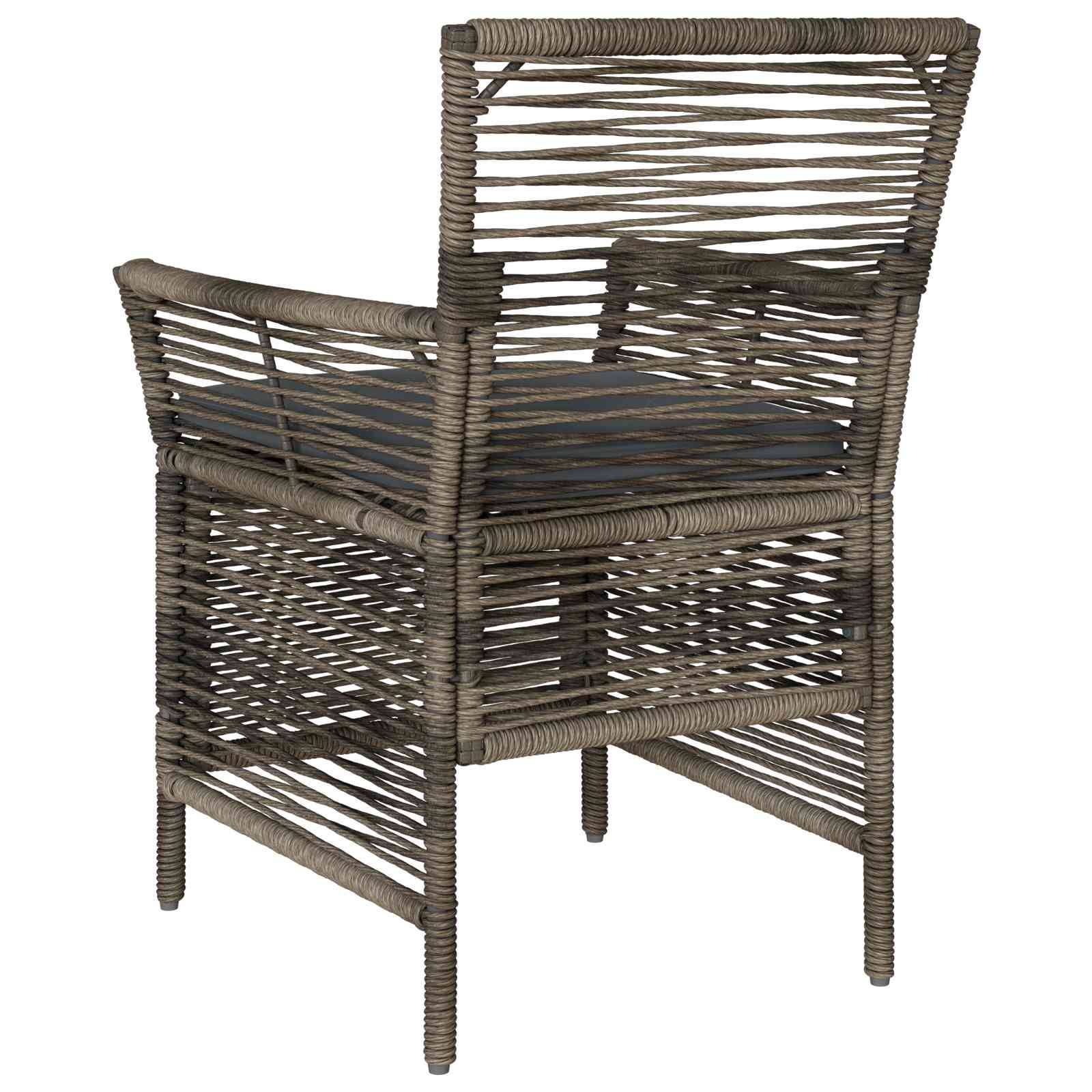 Lot de 2 chaises de jardin polyrotin gris 61 x 58 x 83 cm - PANGIVO - Image 7