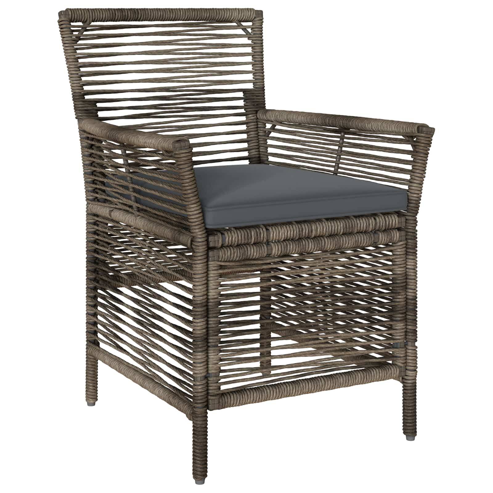 Lot de 2 chaises de jardin polyrotin gris 61 x 58 x 83 cm - PANGIVO - Image 3