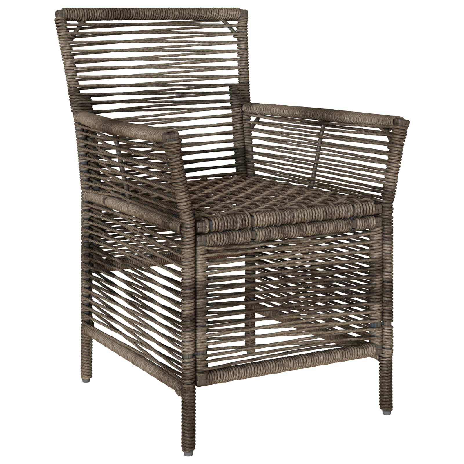 Lot de 2 chaises de jardin polyrotin gris 61 x 58 x 83 cm - PANGIVO - Image 4
