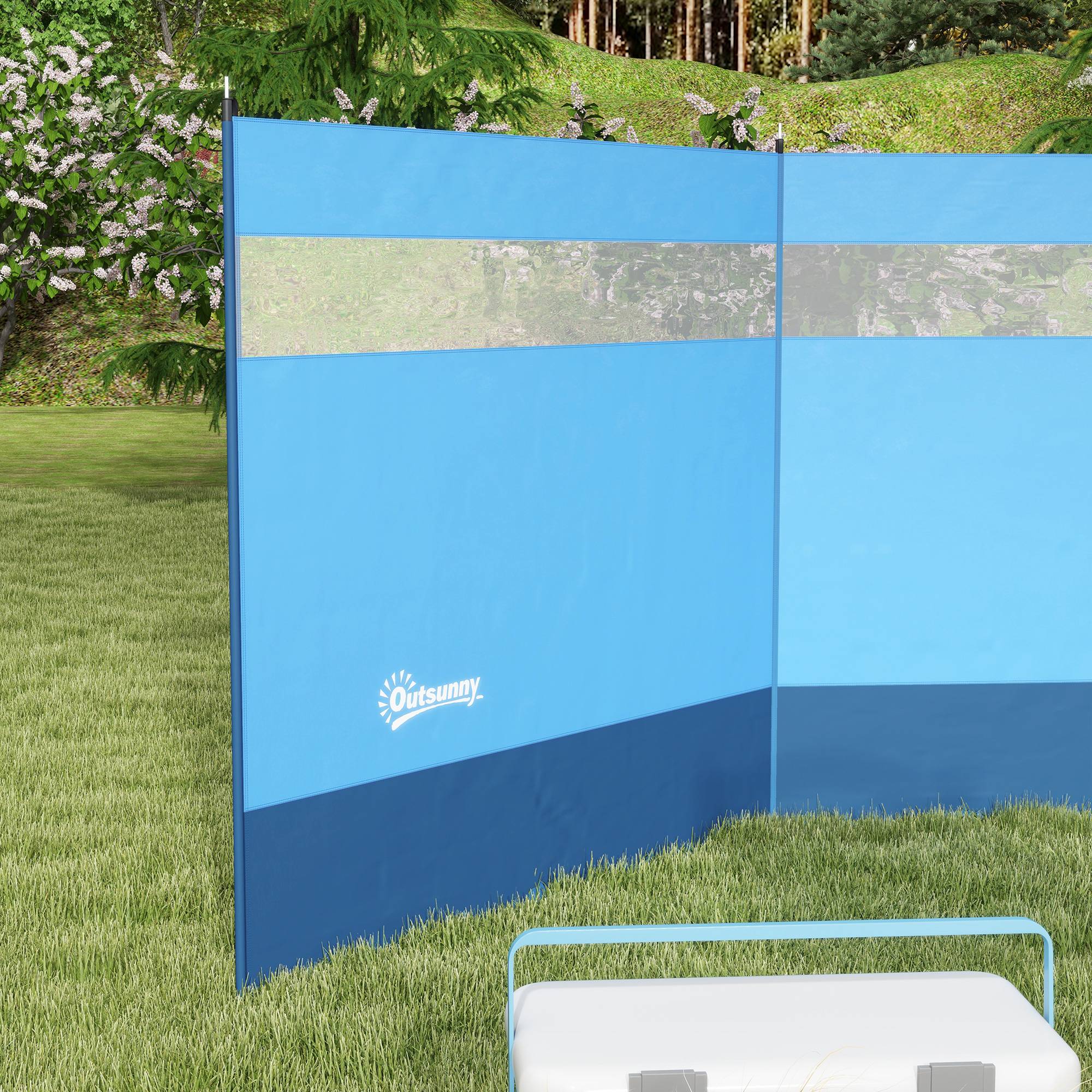 Pare-vent de camping acier bleu 440 x 1 x 140 cm - PANGIVO - Image 10