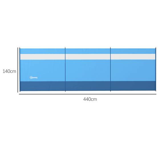 Pare-vent de camping acier bleu 440 x 1 x 140 cm - PANGIVO - Image 5