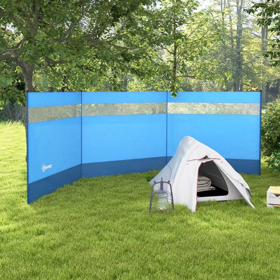 Pare-vent de camping acier bleu 440 x 1 x 140 cm - PANGIVO - Image 4