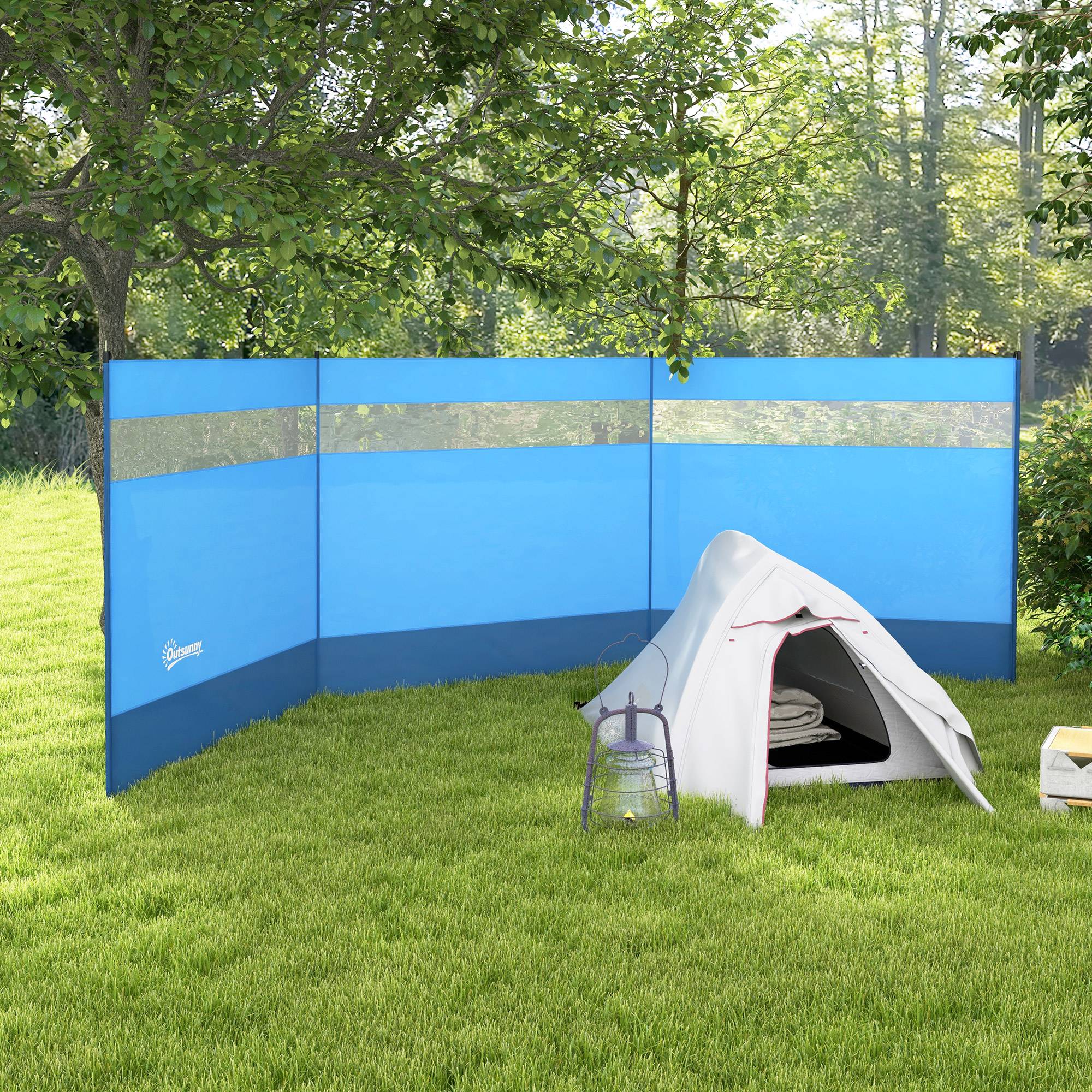 Pare-vent de camping acier bleu 440 x 1 x 140 cm - PANGIVO - Image 4