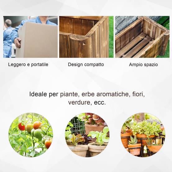 ComfortXL - Jardinière rectangulaire bois de sapin balcon et jardin culture facile 70x35x30cm - ComfortXL Outdoor Living - Image 8