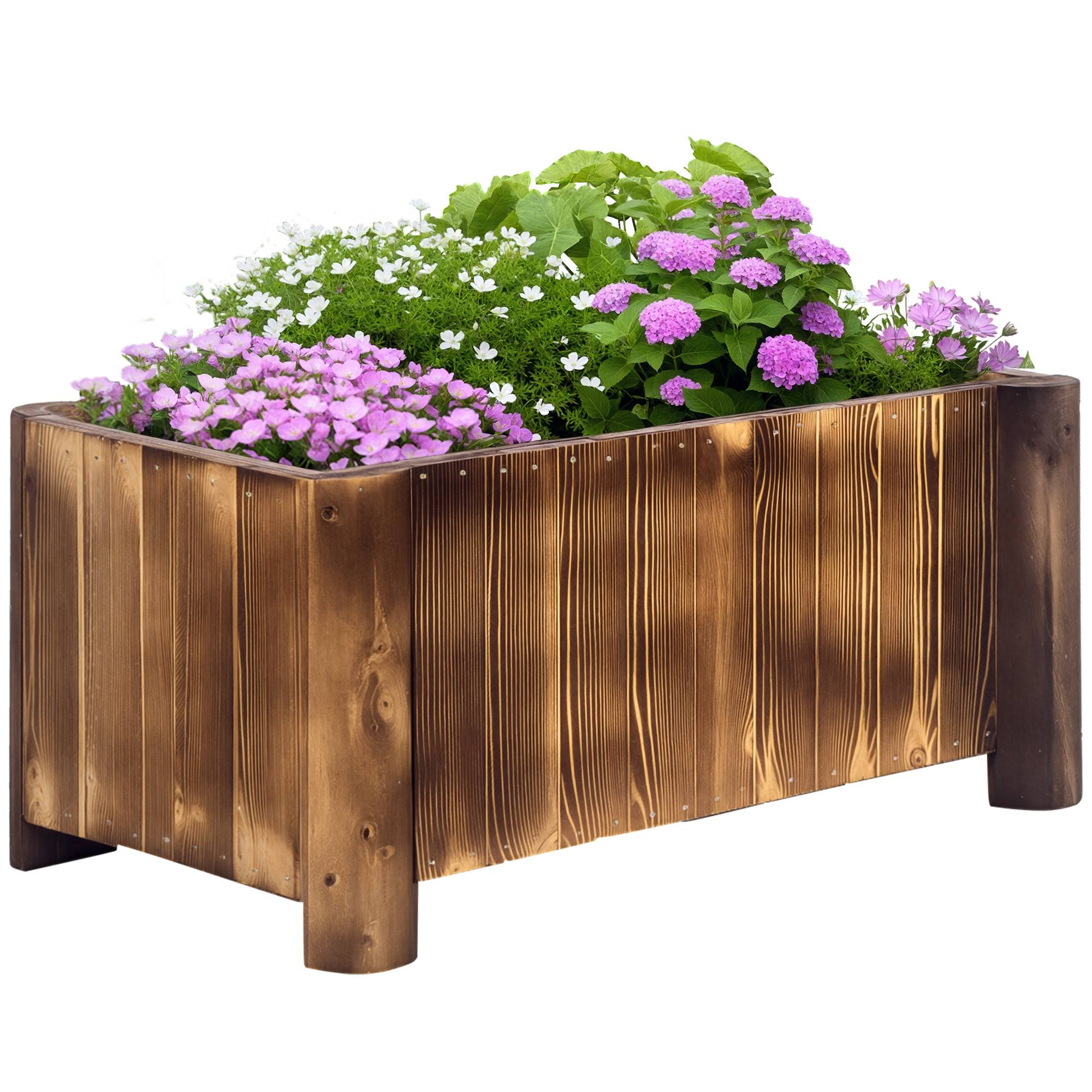 ComfortXL - Jardinière rectangulaire bois de sapin balcon et jardin culture facile 70x35x30cm - ComfortXL Outdoor Living - Image 1
