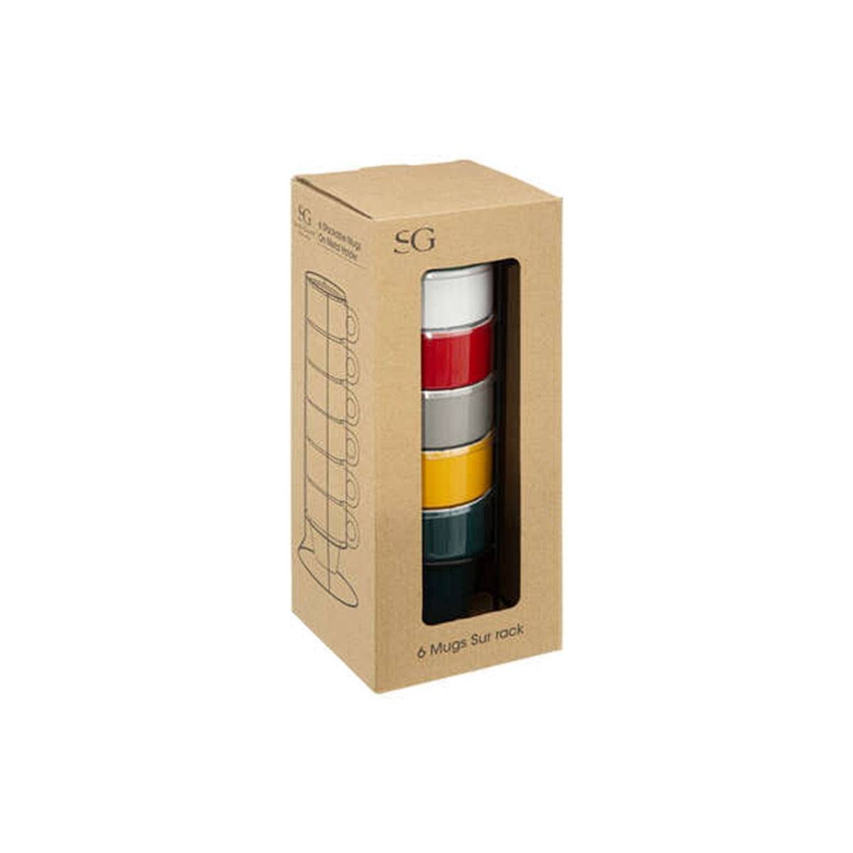 Lot de 6 Mugs sur Rack "Colorama" 26cl Multicolore - Image 10
