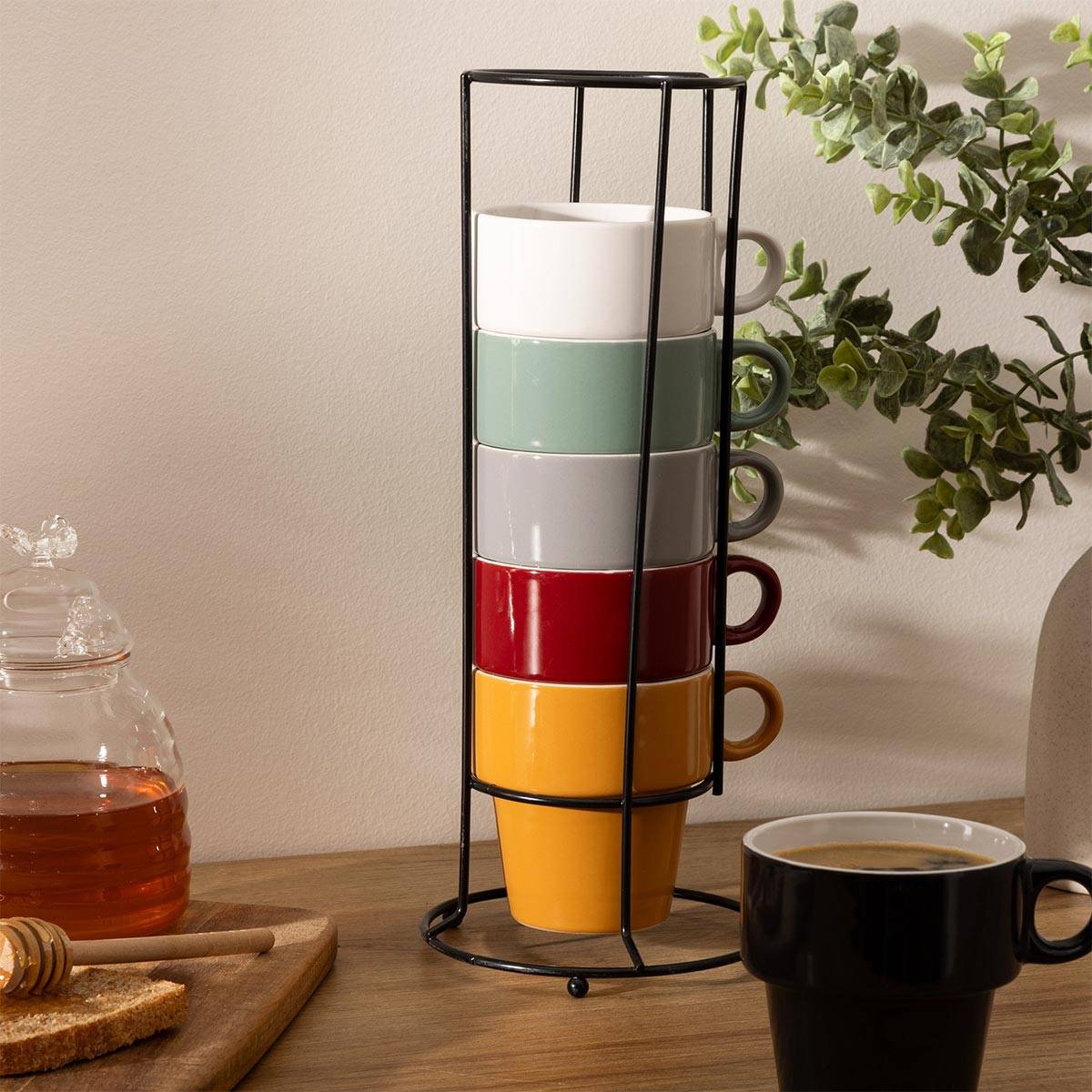 Lot de 6 Mugs sur Rack "Colorama" 26cl Multicolore - Image 9