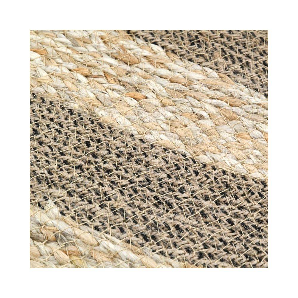 Aubry Gaspard - Tapis ovale en jute naturel et noir - Image 2