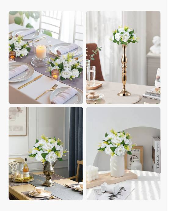 VEVOR Boules de Fleurs Artificielles Centre de Table 10 PCS 24 cm Roses Blanches - Image 7