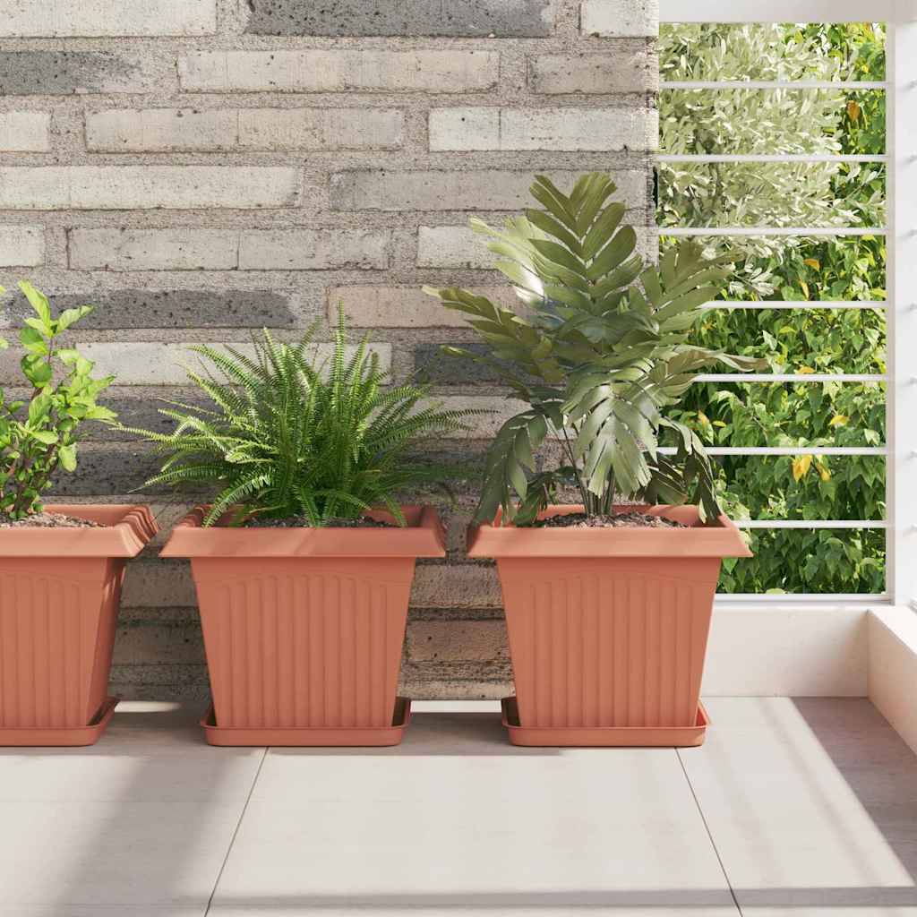 Vidaxl - Pots de plantes 24 pc Rouge brique Plastique vidaXL 3403307 - Image 1