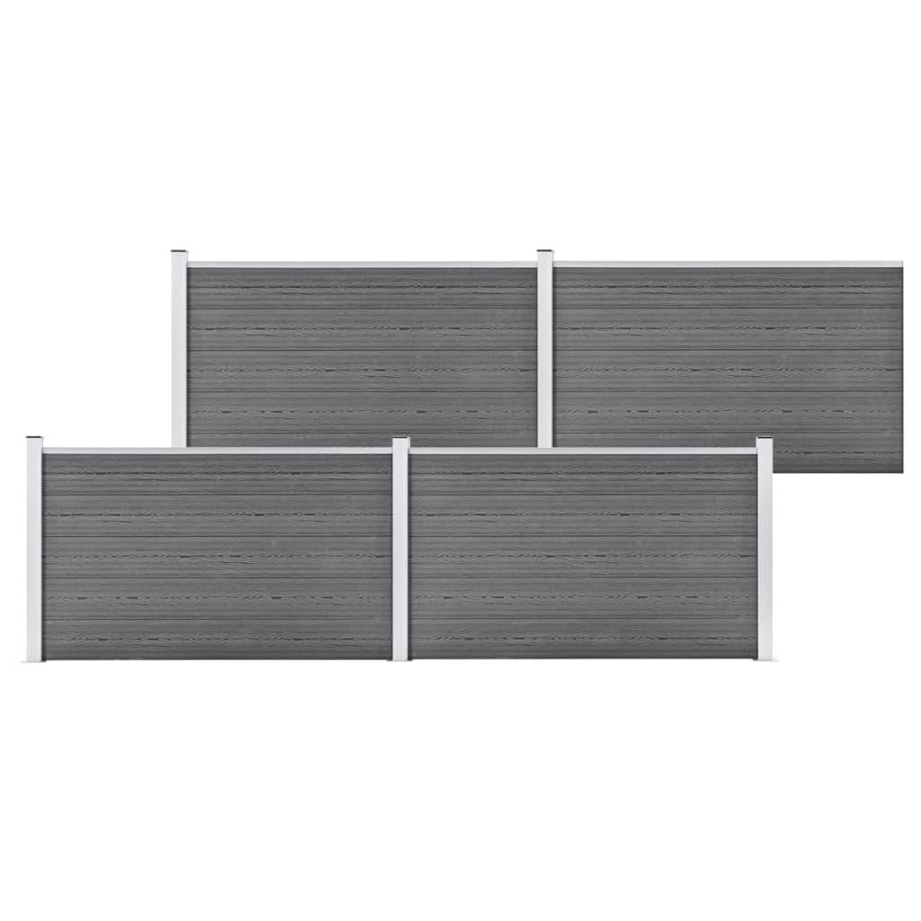 Clôture jardin WPC gris 699 x 106 cm - PANGIVO - Image 1