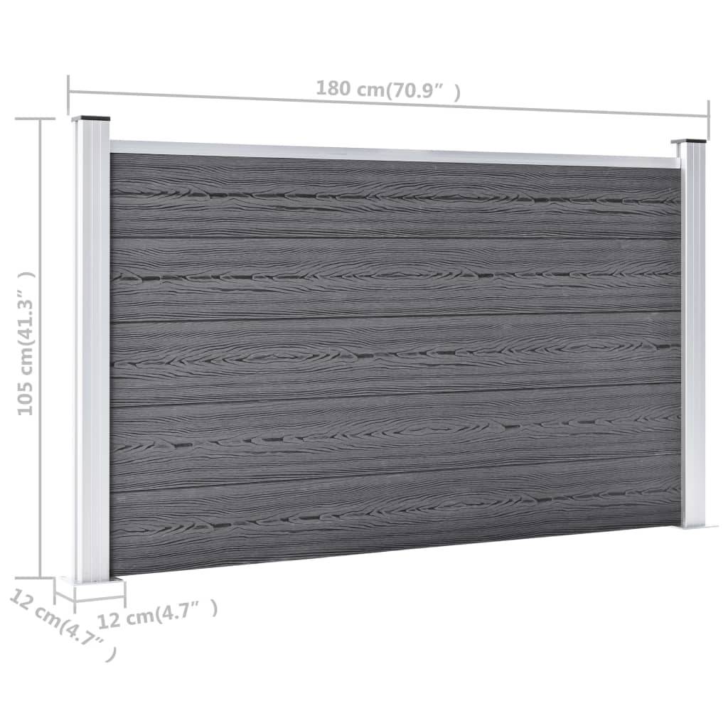 Clôture jardin WPC gris 699 x 106 cm - PANGIVO - Image 9