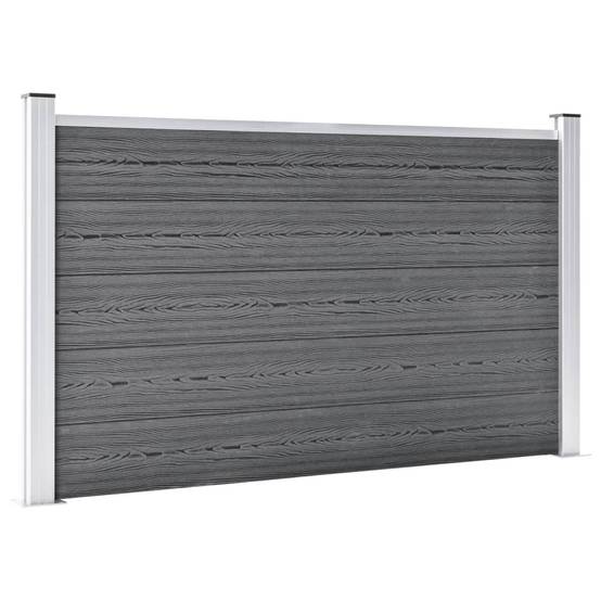 Clôture jardin WPC gris 699 x 106 cm - PANGIVO - Image 2