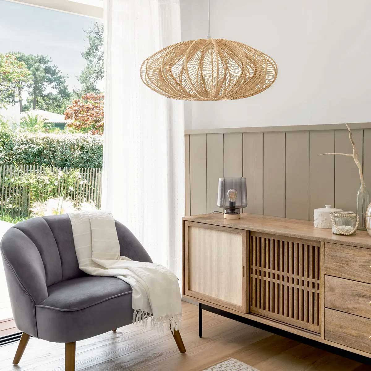 Lampe Suspension Déco "Tery" 57cm Naturel - Image 6