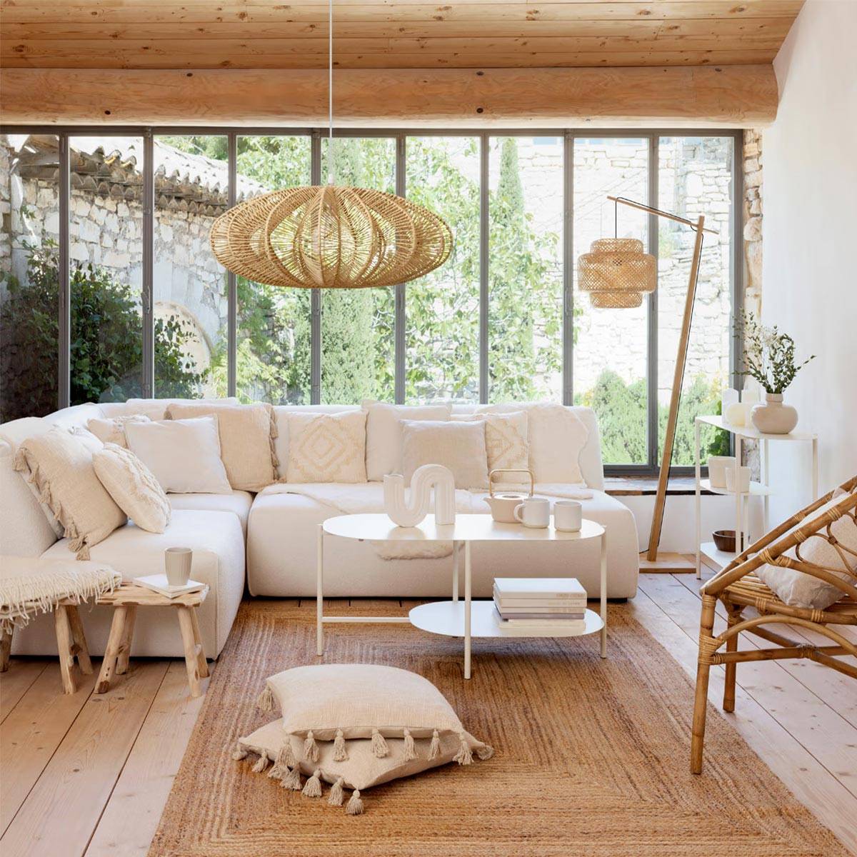 Lampe Suspension Déco "Tery" 57cm Naturel - Image 7