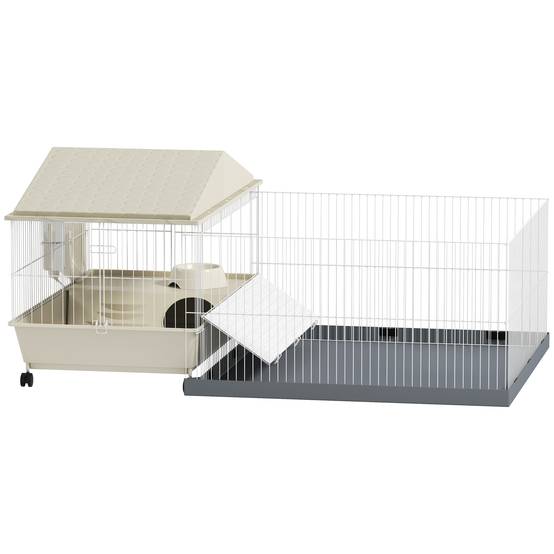 Cage pour petits animaux métal beige 108 x 71 x 57 cm - PANGIVO - Image 1