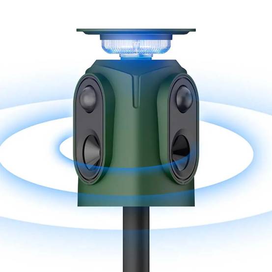 Répulsif Électronique Solaire 360° à Ultrasons et Flash - Étanche IP65 - Image 2