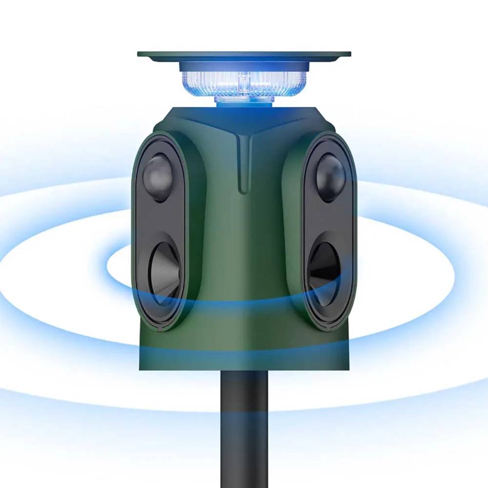 Répulsif Électronique Solaire 360° à Ultrasons et Flash - Étanche IP65 - Image 2