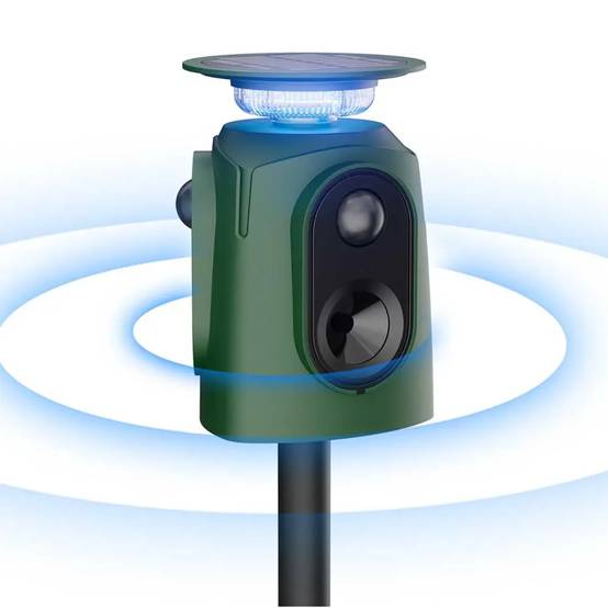Répulsif Électronique Solaire 360° à Ultrasons et Flash - Étanche IP65 - Image 1