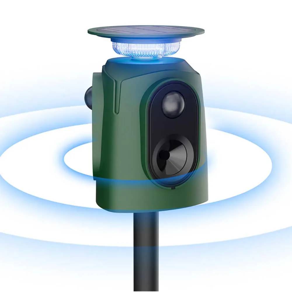 Répulsif Électronique Solaire 360° à Ultrasons et Flash - Étanche IP65 - Image 1
