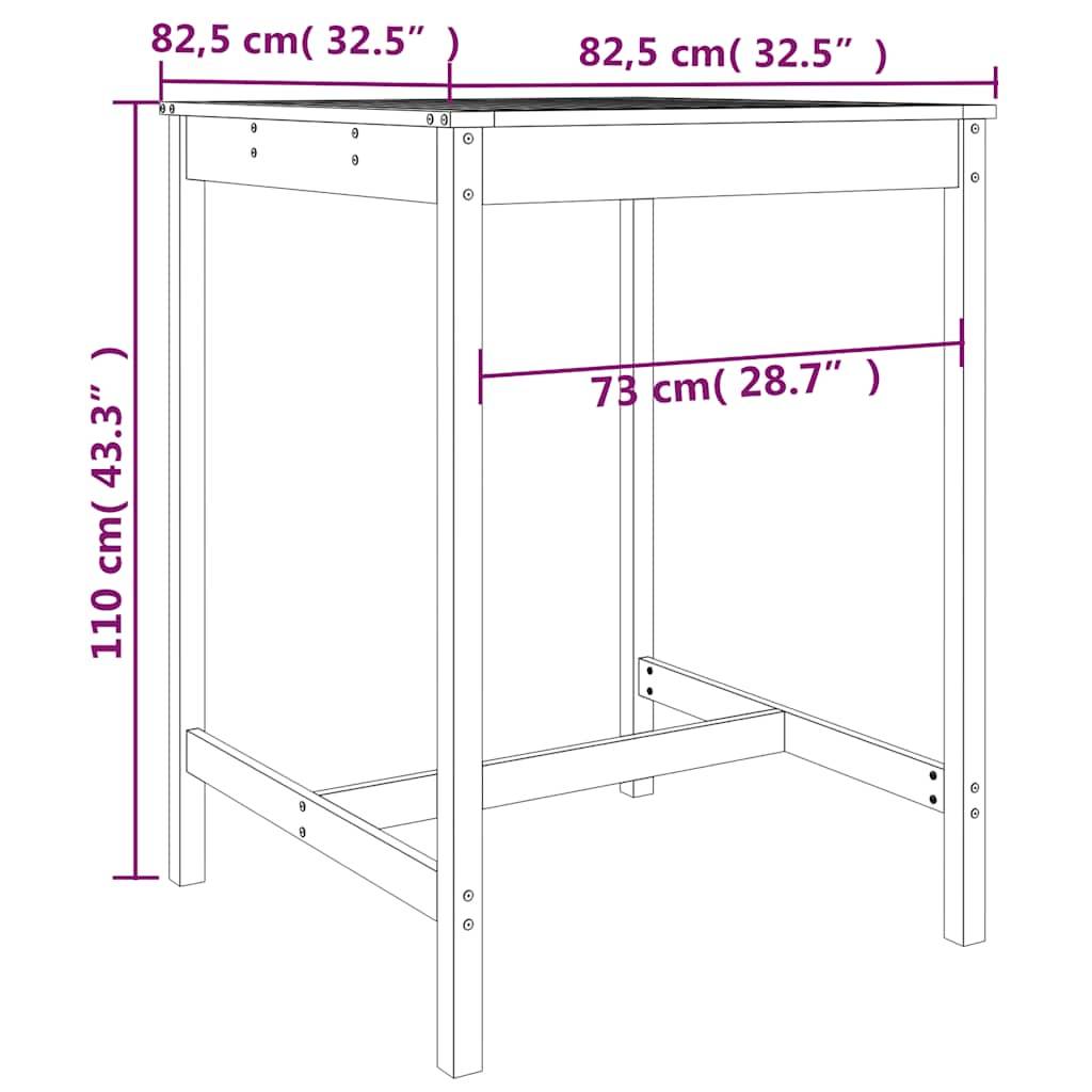 PANGIVO - Table de jardin bois massif douglas 82,5 x 82,5 x 110 cm - PANGIVO - Image 7