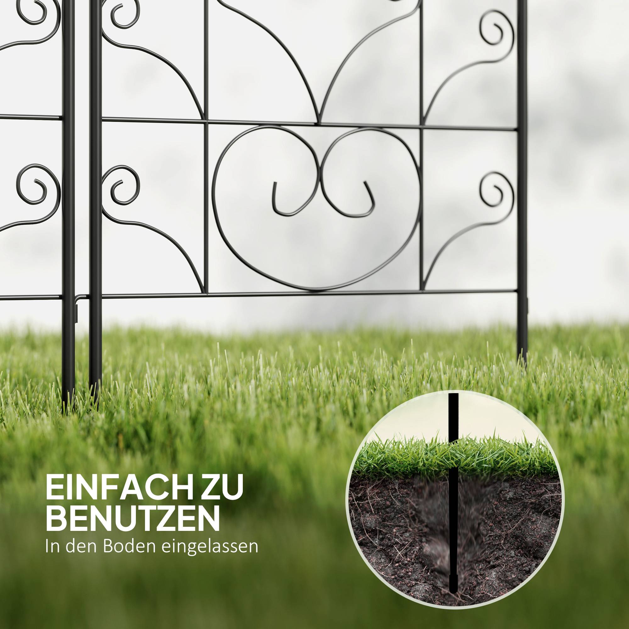 Lot 2 Treillis Métal Jardin Plantes Grimpantes Support Déco Oiseaux 50x120cm Noir - ComfortXL Outdoor Living - Image 7