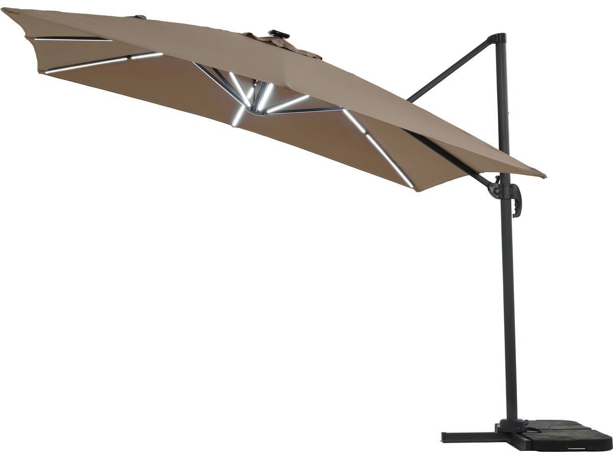 Habitat Et Jardin - Parasol Jardin Déporté Avec Led "sun 4 Luxe" - 3 X 4 M - Taupe -habitat Et Jardin - Image 1