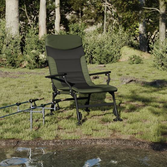 Chaise de pêche acier et tissu vert 58 x 75 x 104 cm - PANGIVO - Image 1