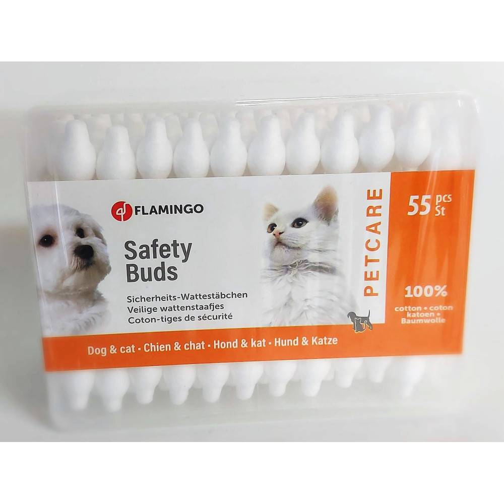 Flamingo - Flamingo - Coton tige Petcare sécurité boite de 55 pièces pour chiens et chats. - Image 1