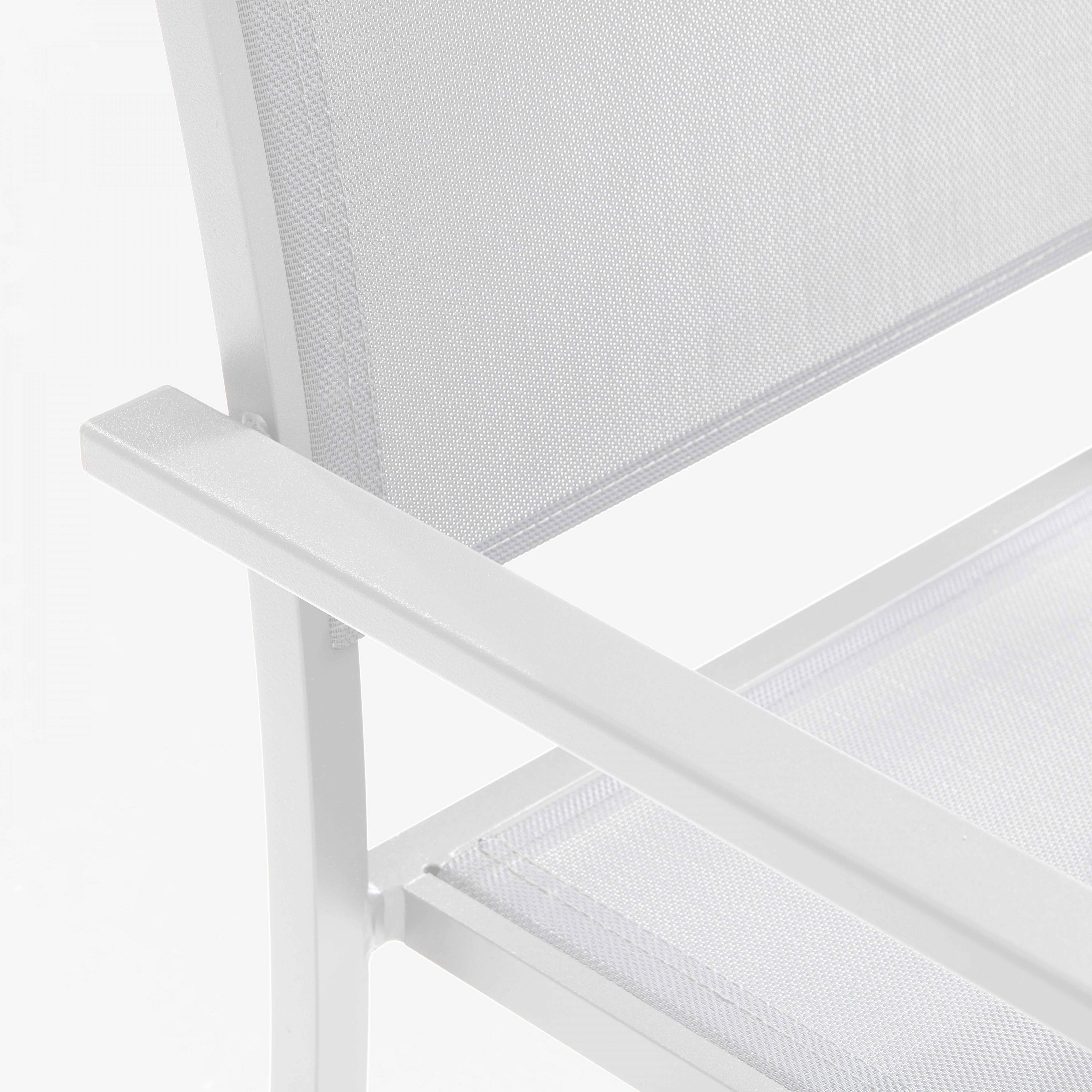 Oviala - Table de terrasse aluminium et pierre, 6 chaises et 2 fauteuils blanc Piedra - Oviala - Image 6
