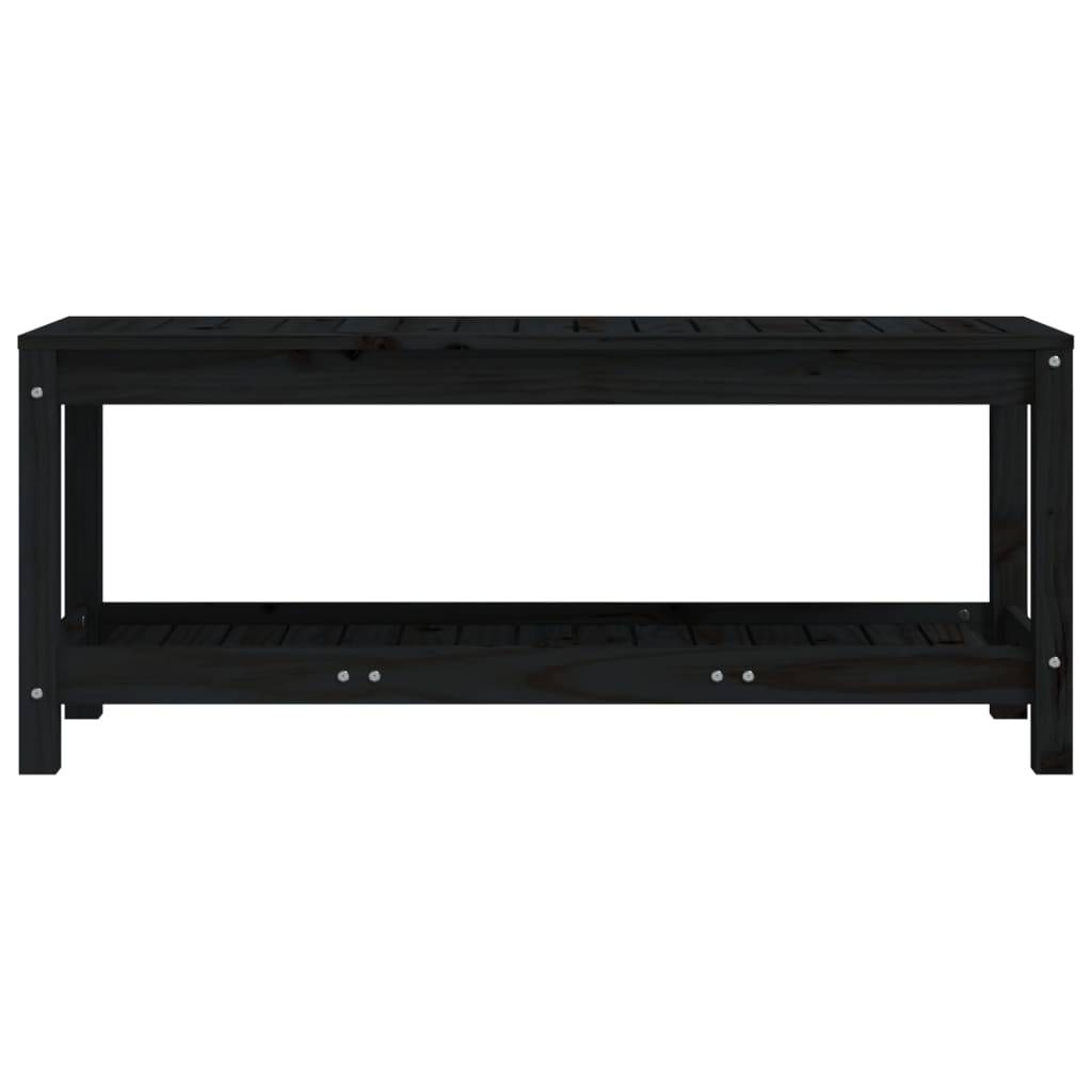 Maison Chic - Banc de jardin - Banc d'extérieur - Banquette noir 108x35x45 cm bois massif de pin - Image 4