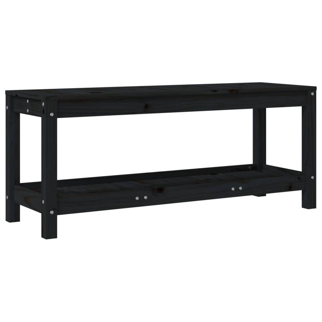 Maison Chic - Banc de jardin - Banc d'extérieur - Banquette noir 108x35x45 cm bois massif de pin - Image 1