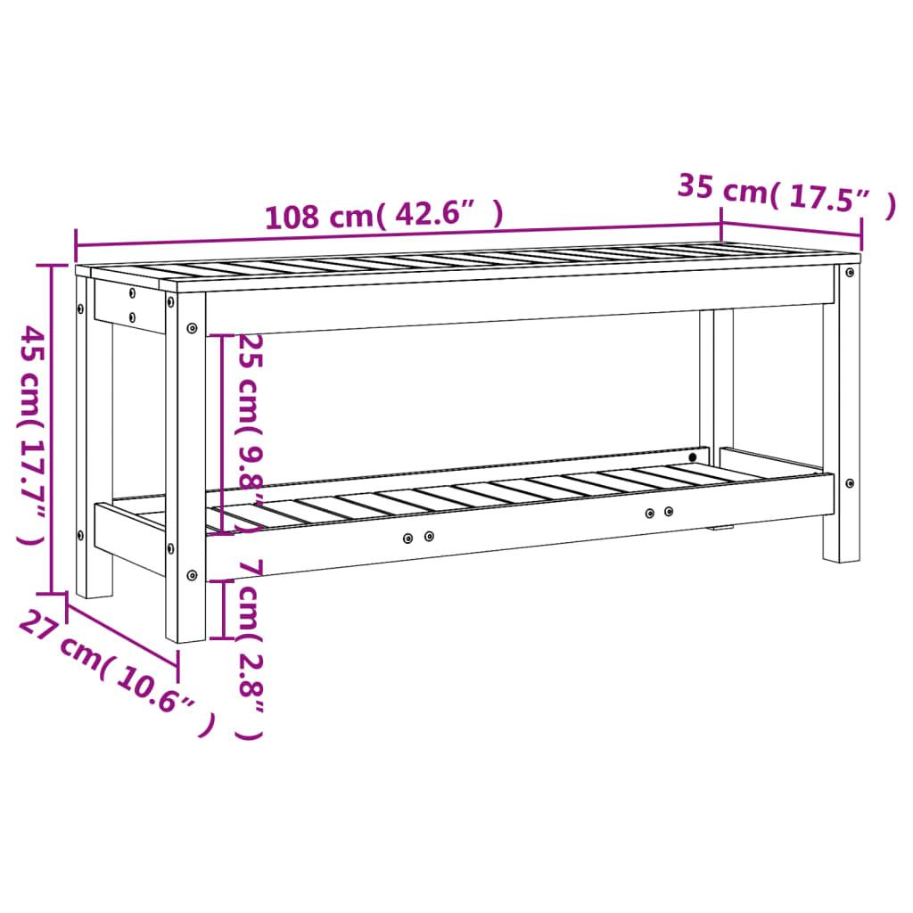 Maison Chic - Banc de jardin - Banc d'extérieur - Banquette noir 108x35x45 cm bois massif de pin - Image 9