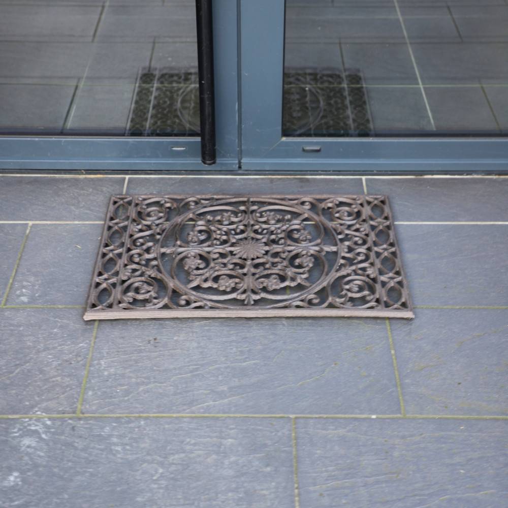 Paillasson tapis extérieur entrée résistant pluie fonte marron 68cm Chemin de campagne - Image 2