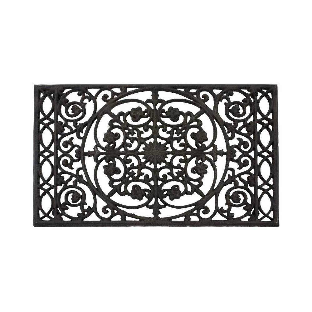 Paillasson tapis extérieur entrée résistant pluie fonte marron 68cm Chemin de campagne - Image 1