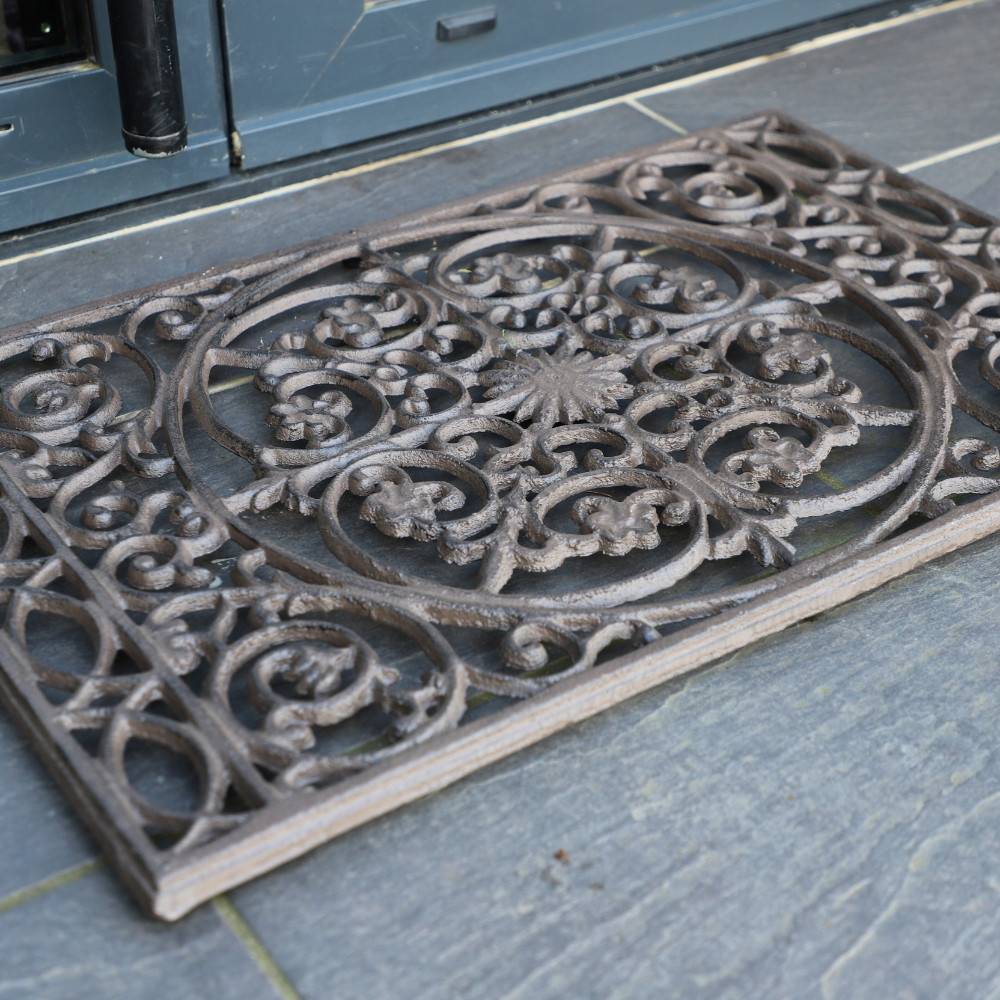 Paillasson tapis extérieur entrée résistant pluie fonte marron 68cm Chemin de campagne - Image 3