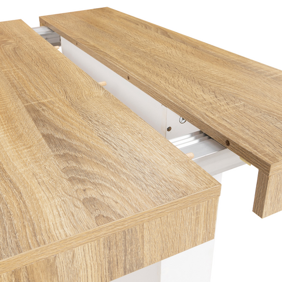 Table console extensible EDEN 10 personnes 235 cm bois et blanc - Image 7