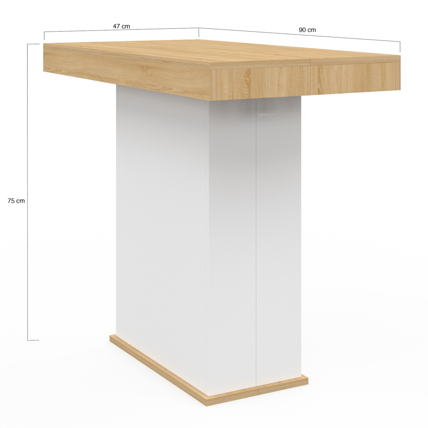 Table console extensible EDEN 10 personnes 235 cm bois et blanc - Image 5