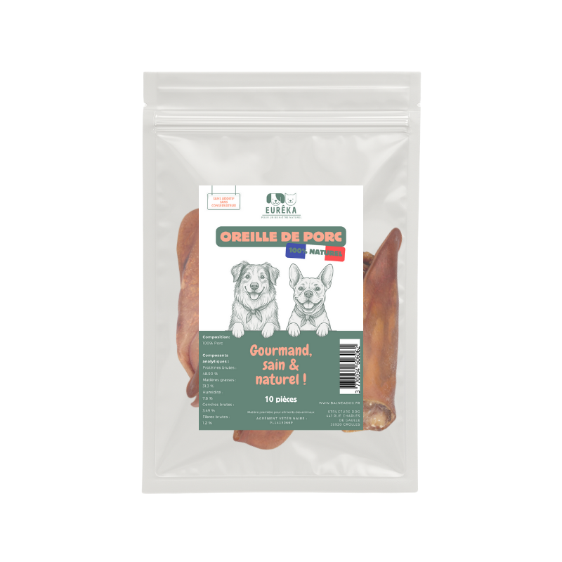 Oreilles de porc pour chiens – Friandises croustillantes, savoureuses et 100% naturelles - Image 1