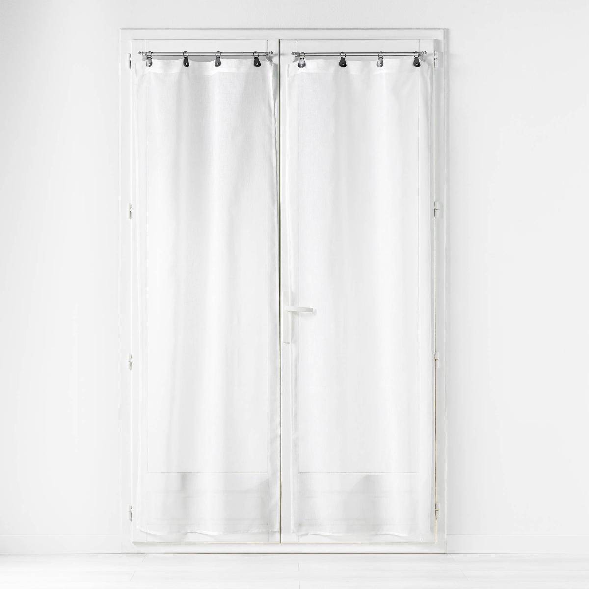 Paire de Voilage à Anneaux "Linka" 70x200cm Blanc - Image 1
