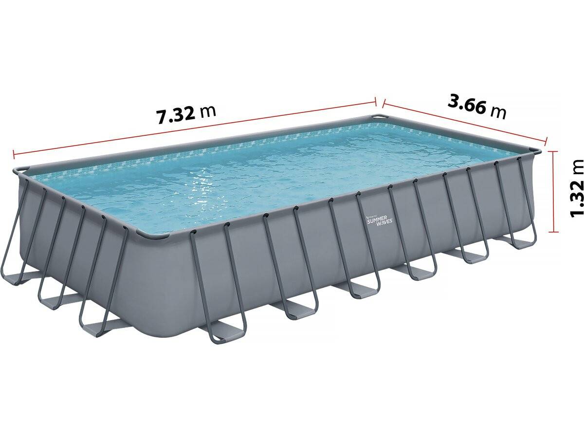 Habitat Et Jardin - Piscine Tubulaire Grise - "ludo 5" - 7.32 X 3.66 X 1.32 M - Sans Filtration -habitat Et Jardin - Image 3