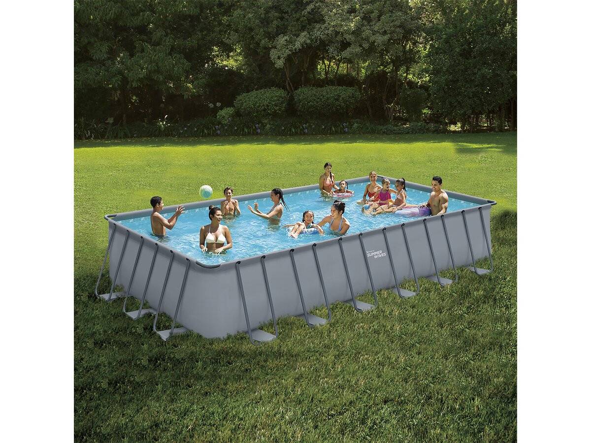 Piscine Tubulaire Grise - "ludo 5" - 7.32 X 3.66 X 1.32 M - Sans Filtration -habitat Et Jardin - Image 2