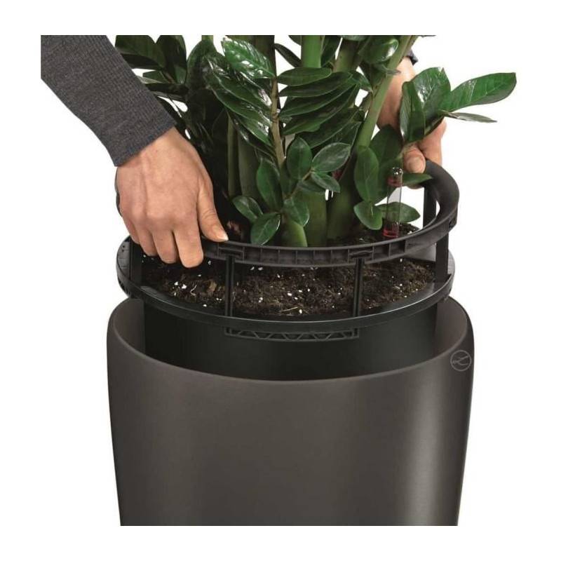 Lechuza - Pot De Fleur Lechuza Rondo Premium 40 - Kit Complet, Anthracite Métallisé - Image 4