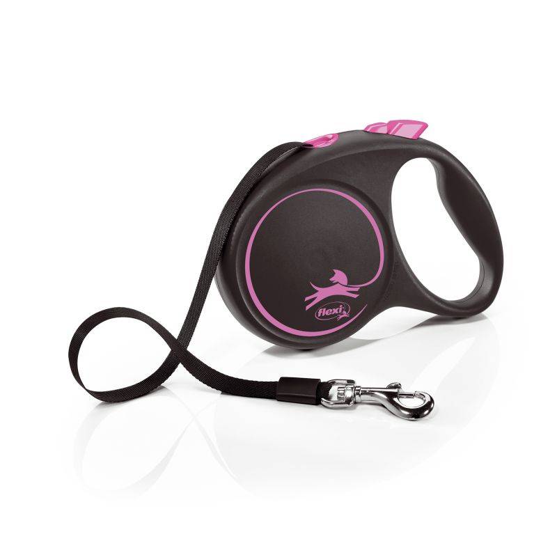 Flexi - Laisse Black Design L Tape 5m black/ pink FU32T5-251-S-CP Flexi - Image 1