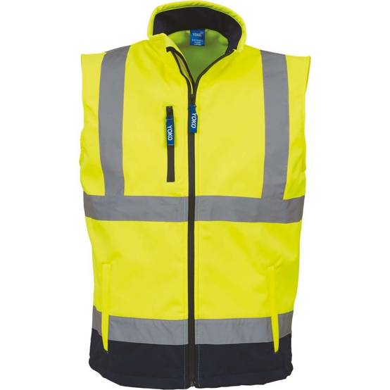 Bodywarmer softshell haute visibilité Yoko Jaune / Marine 3XL - Image 1