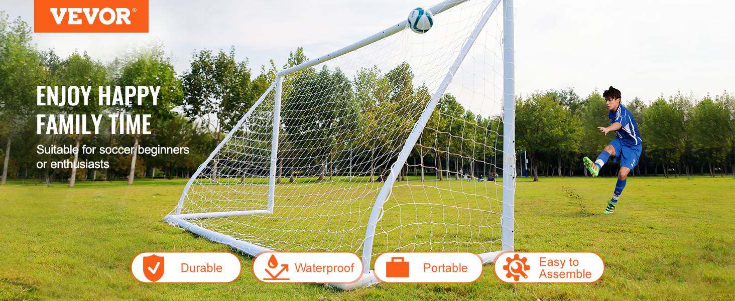 VEVOR But football enfants, cage PVC 371x183 cm, portable, filet. - Image 9