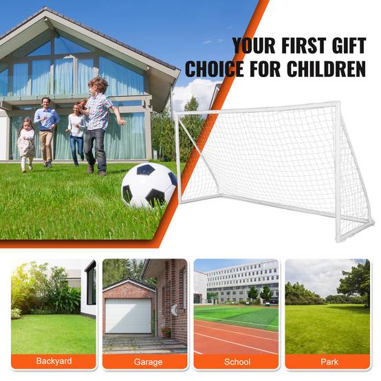 VEVOR But football enfants, cage PVC 371x183 cm, portable, filet. - Image 7