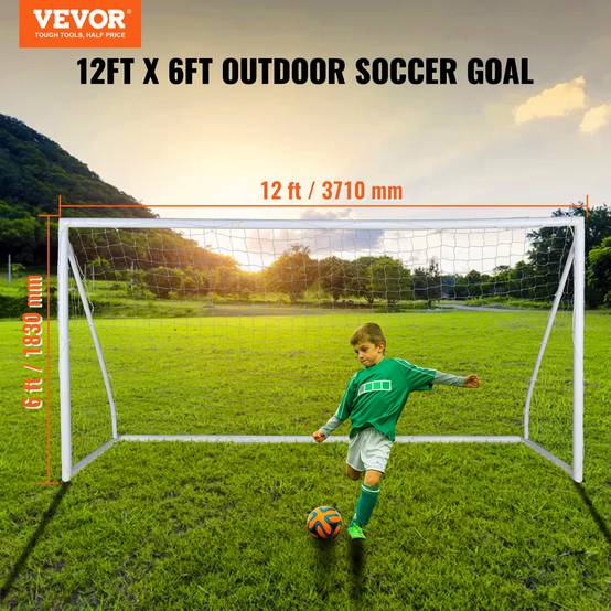 VEVOR But football enfants, cage PVC 371x183 cm, portable, filet. - Image 2