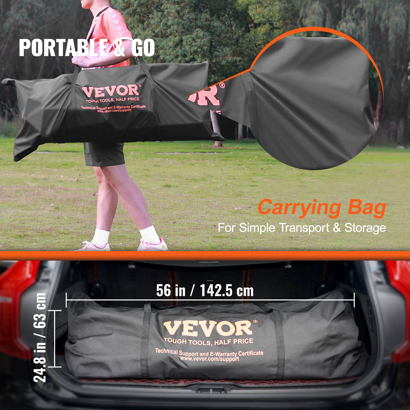VEVOR But football enfants, cage PVC 371x183 cm, portable, filet. - Image 6